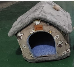 Foldable Warm Pet Cave Bed